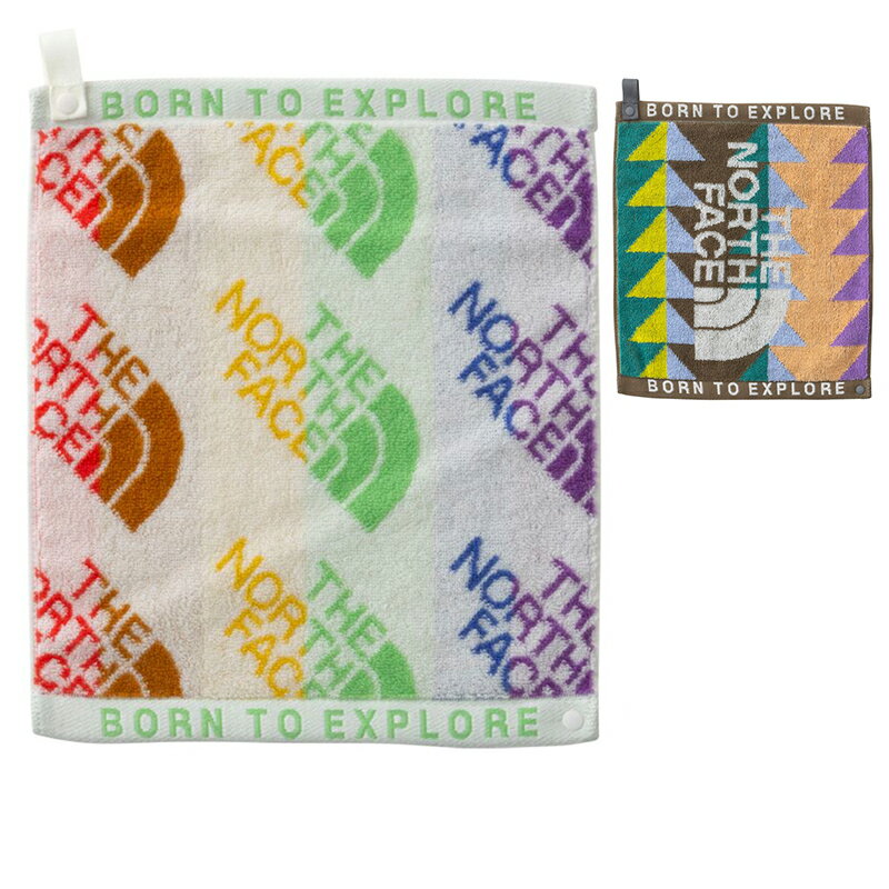 ノースフェイス THE NORTH FACE マウンテンレインボータオルS Mt. Rainbow Towel S ハンドタオル NNB22220 ベビー 国内正規品 今治産 オーガニックコットン 抗菌加工 ループ付き ドットボタン …