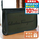 \10%割引クーポン&さらに+12倍★7/20限定/ フェラガモ クラッチバッグ メンズ ブランド FERRAGAMO ポリアミド コットン ポリウレタン レザー イタリア 24-0971 グリーン系 バッグ プレゼント 実用的