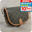 \10%割引クーポン★7日10時迄/【中古】 セリーヌ ショルダーバッグ レディース ブランド CELINE トリオンフキャンバス ミディアム フォルコ バッグ...