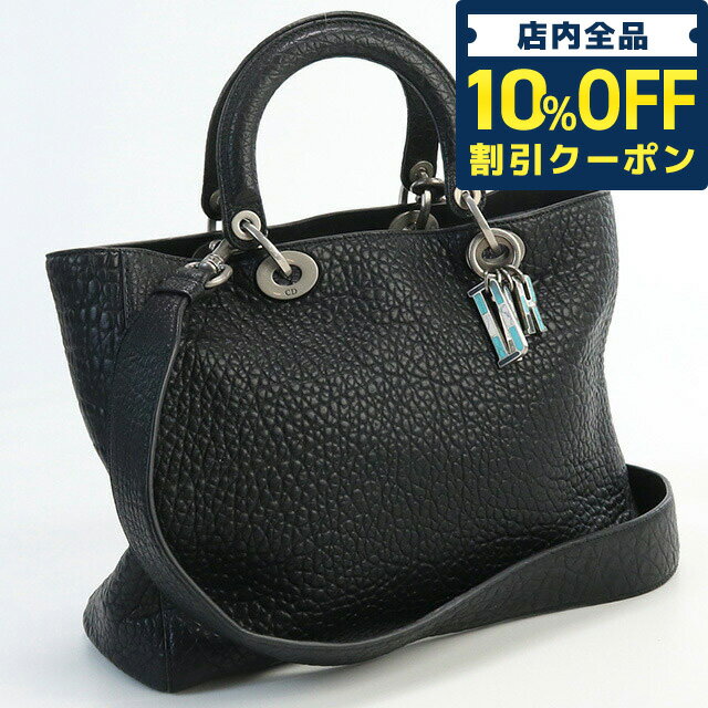 ＼21日10時まで★26,470円OFFクーポン！全品10%OFF／【中古】 クリスチャンディオール ハンドバッグ レディース ブランド Christian Dior ディオリッシモ レザー ブラック バッグ