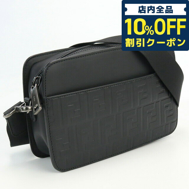 ＼5/18限定★12,860円OFFクーポン！全品10%OFFにさらに+3倍／【中古】 フェンディ 斜め掛け ショルダーバッグ メンズ ブランド FENDI カメラバッグ レザー 7VA428 A1RM F0SAJ ブラック バッグ