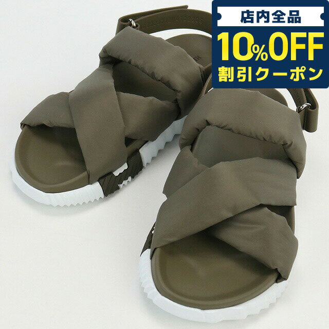 ＼6/1限定★10,500円割引！全品10%OFFにさらに+3倍／【中古】 エルメス サンダル メンズ ブランド HERMES エレクトリックベルトサンダル ナイロン 222871Z カーキ シューズ