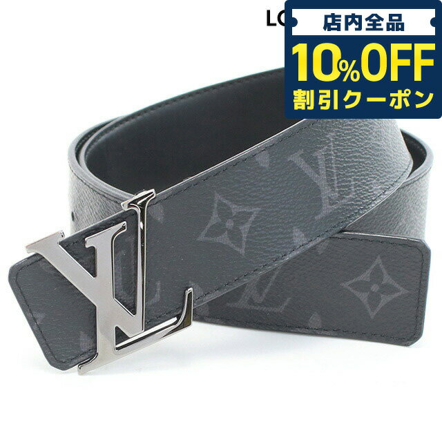 ＼5/18限定★5,080円OFFクーポン！全品10%OFFにさらに+3倍／【中古】 ルイヴィトン ベルト メンズ ブランド LOUIS VUITTON エクリプス LVイニシャル 40MMリバーシブル PVC M9043W ブラック 小物