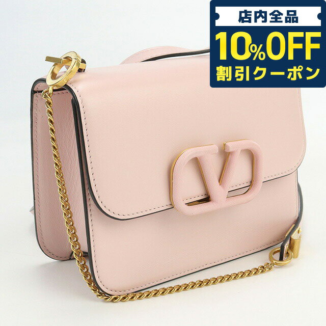 ＼5/18限定★10,500円OFFクーポン！全品10%OFFにさらに+3倍／【中古】 ヴァレンティノ 斜め掛け ショルダーバッグ レディース ブランド VALENTINO Vスリング ショルダーバッグ レザー TW2B0F01 HFB 16Q ピンク バッグ