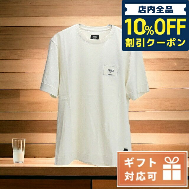 ＼5/18限定★5,600円OFFクーポン！全品10%OFFにさらに+3倍／ フェンディ Tシャツ メンズ FENDI コットン100% イタリア FY0936 ベージュ系 ファッション 選べるモデル 父の日 プレゼント 実用的