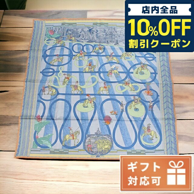 ＼5/18限定★10,190円OFFクーポン！全品10%OFFにさらに+3倍／ エルメス スカーフ レディース HERMES シルク100% フランス CARRE DOUBLE FACE ネイビー系 マルチカラー 小物