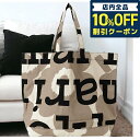 ＼激アツな6日間★1,630円割引クーポン！全品10%OFF／ マリメッコ marimekko 091683 889 ウニッコ柄×マリロゴ コットンキャンバス トートバッグ ベージュ×ブラック レディース ユニセックス Ahkera Unikko Logo ブランド 記念品 プレゼント ギフト