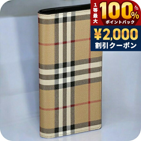 ＼6/5は超激アツ★ラッキーDAY／ バ−バリ− 長財布 メンズ BURBERRY チェック 8069819 ベージュ ブラック ウォレット ブランド 高級 おしゃれ プレゼント 実用的