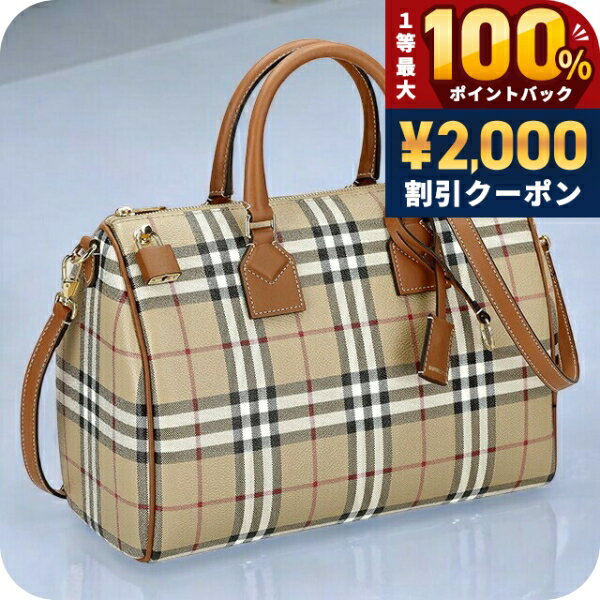＼6/10は超激アツ★ラッキーDAY／ バ−バリ− ハンドバッグ レディース BURBERRY チェック 8071355 ベージュ 軽量 小さめ 手提げ ブランド 高級 おしゃれ プレゼント 女性 実用的 かわいい