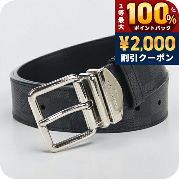 ＼6/10は超激アツ★ラッキーDAY／【中古】 ルイヴィトン ベルト メンズ ブランド LOUIS VUITTON グラフィット サンチュール・シドニー M9708V ブラック