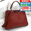 \2000円OFFクーポン&さらに+9倍/【中古】 フェンディ ハンドバッグ レディース FENDI ピーカブー 2WAYハンドバッグ レザー 8BN290 3ZN レッド バッグ 軽量 小さめ 手提げ ブランド 高級 おしゃれ プレゼント 女性 実用的 かわいい