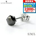 \2000円OFFクーポン&さらに+9倍/ ライオンハート ピアス メンズ レディース ブランド LION HEART プラチナ900 スタッド ブラックダイヤモンド 片耳用 ブラック シルバー アクセサリー 選べるモデル プレゼント 実用的