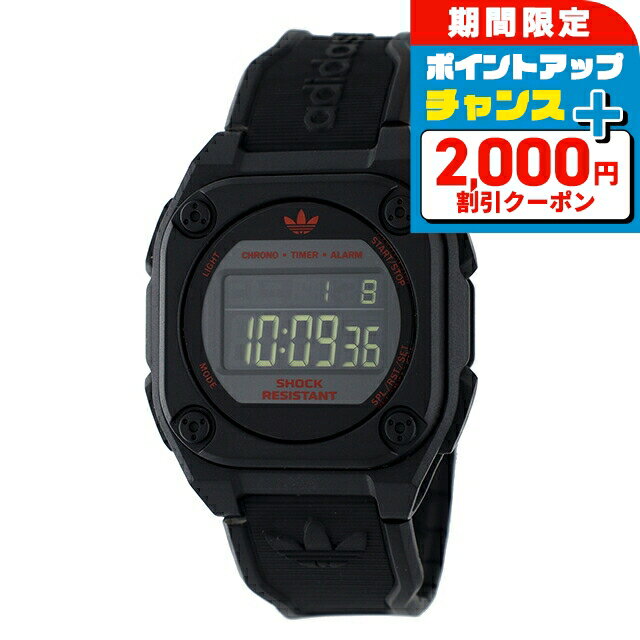 ＼2000円OFF+さらに9倍／ アディダス ストリート シティテックフォー クォーツ 電池式 腕時計 ブランド メンズ adidas AOST25029 デジタル ブラック 黒 おしゃれ 防水 軽い プレゼント 男性 実用的