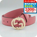 \さらに2000円OFF+全品7倍+9倍/【中古】 グッチ ベルト ユニセックス ブランド GUCCI インターロッキングG ベルト レザー 546386 ピンク 小物