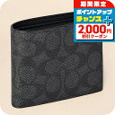 \2000円割引クーポン&全品5倍★当店限定/ コーチ 二つ折り財布 メンズ ブランド COACH CY406 チャコール/ブラック ウォレット 高級 おしゃれ プレゼント 実用的