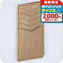 \2000円割引クーポン&全品5倍★当店限定/ イルビゾンテ カードケース メンズ レディース IL BISONTE SCC105PV0005 グレージュ 定期...