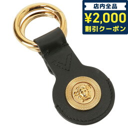 ヴェルサーチ ＼先着2100円OFFクーポンにさらに最大+9倍／ ヴェルサーチ VERSACE 1006198 1A03190 1B00V メドゥーサ エアタグ キーリング キーホルダー ブランド ブラック/ゴールド メンズ ヴェルサーチェ 記念品 ギフト 父の日 プレゼント 実用的