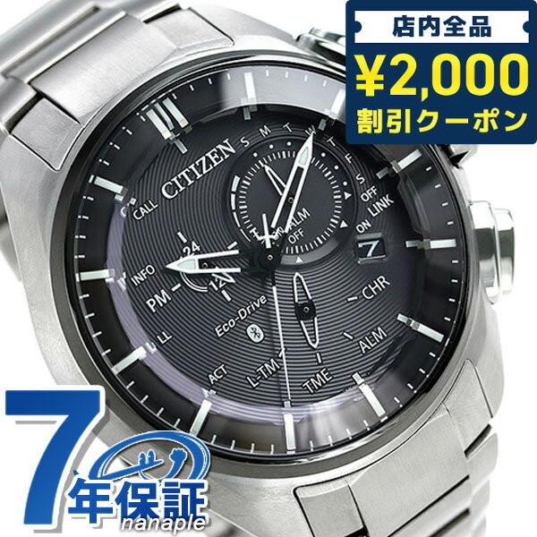 ＼16日2時まで★全品2000円OFFクーポン／ シチズン エコドライブ Bluetooth スマートウォッチ ブランド チタン BZ1041-57E CITIZEN 腕時計 ブラック 時計 プレゼント ギフト