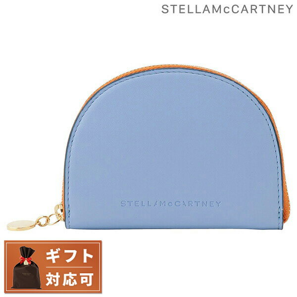 【30日は全品5倍に+4倍でポイント最大22倍】 ステラマッカートニー STELLA McCARTNEY 700258 W8857 4008 ステラ ロゴ トリコロールカラー ハーフムーンジップ 小銭入れ コインケース カードケース スカイブルー レディース Card Holder Tricolor Eco Alter