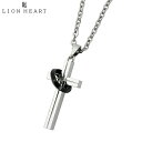 ライオンハート ネックレス クロス LION HEART 正規品 クロスリングネックレス シルバー×ブラック レディース メンズ アクセサリー ブランド 十字架...