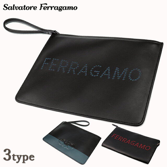 【半額タイムセール】 Salvatore Ferragamo フェラガモ クラッチバッグ メンズ 小さめ バッグ ブランド ファスナー セカンドバッグ ビジネスバッグ ファッション ハイブランド 結婚式 記念日 誕生日プレゼント 男性 ギフト おしゃれ 父の日 プレゼント 実用的のサムネイル
