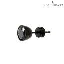 ライオンハート ピアス ブランド LION HEART 正規品 片耳 ステンレススチール ブラックCZ ブラックキュービックジルコニア シングル スタッドピアス...