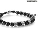\さらに+9倍で最大50倍/ DIESEL ディーゼル ブレスレット ブランド メンズ ステンレススチール ビーズ 数珠タイプ ユニセックス レディース DX1...