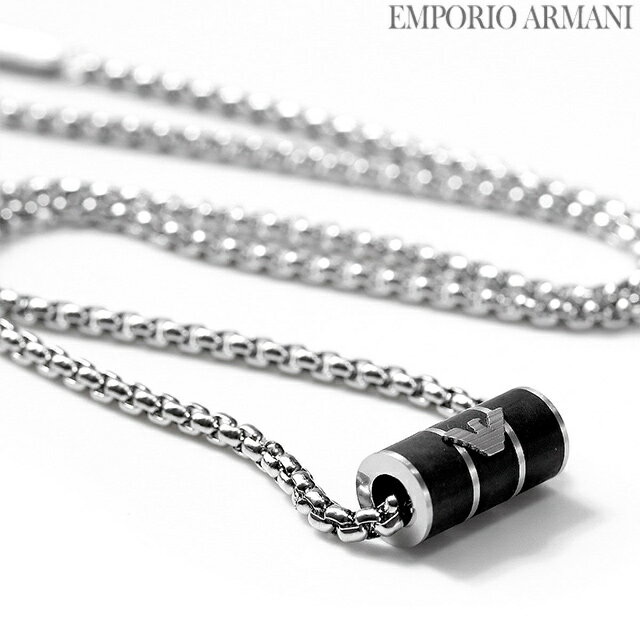 エンポリオ アルマーニ ネックレス EMPORIO ARMANI ペンダント ステンレススチール メンズ EGS2919040 ブラック シルバー アクセサリー ギフト 父の日 プレゼント 実用的