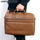 サムソナイト PCバッグ メンズ サムソナイト ビジネスバッグ メンズ ブランド Samsonite SAM CLASSIC LEATHER Slim Brief ビジネスカバン パソコンバッグ PCバッグ ブリーフケース リクルートバッグ レザー 126038-1221 COGNAC バッグ プレゼント ギフト