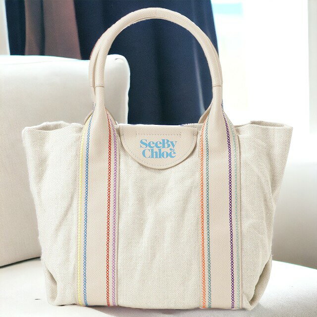 シーバイクロエ SEE BY CHLOE CHS23SSB62C64 24H レティシア スモール トートバッグ セメントベージュ レディース LAETIZIA SMALL TOTE BAG ブランド 記念品 プレゼント ギフト