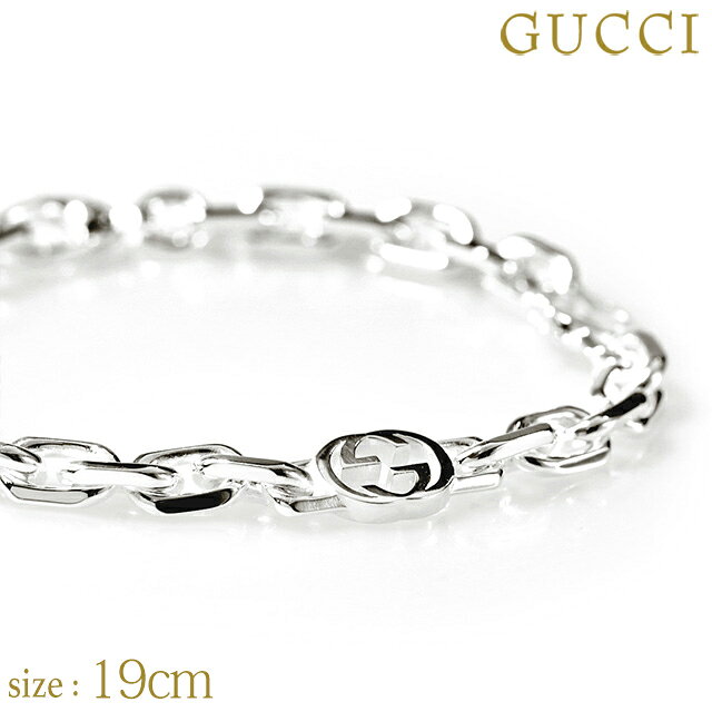 ＼6/1限定★10%OFF+さらに3倍／ グッチ ブレスレット メンズ レディース ブランド GUCCI インターロッキングG シャイニーフィニッシュ スターリングシルバー 620798 J8400 8106 シルバー アクセサリー プレゼント 実用的