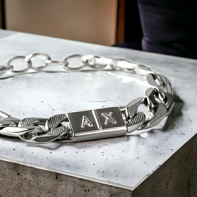 アルマーニ エクスチェンジ ブレスレット メンズ ブランド ARMANI EXCHANGE ステンレススチール AXG0077040 シルバー アクセサリー 父の日 プレゼント 実用的