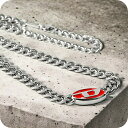 ディーゼル ネックレス メンズ レディース ブランド DIESEL ステンレススチール DX1446040 シルバー レッド アクセサリー プレゼント 実用的