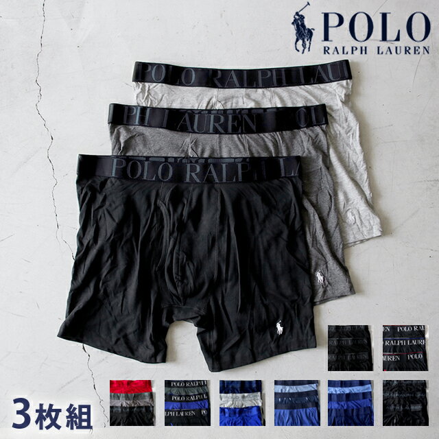 Polo Ralph Lauren ポロ ラルフ ローレン ボクサーパンツ メンズ ブランド Polo Ralph Lauren Boxer Brief S M L 3枚セット 5タイプ ワンポイント 下着 アンダーウェア ブラック グレー ブルー ネイビー レッド 黒 赤 選べるモデル 父の日 プレゼント 実用的