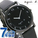 アニエスベー 腕時計 アニエスベー 時計 メンズ マルチェロ FCRK987 agnes b. オールブラック 腕時計 ブランド 革ベルト プレゼント ギフト