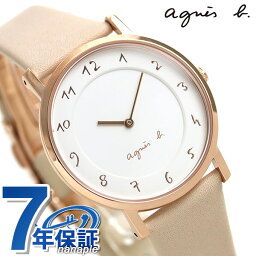 アニエスベー 腕時計（レディース） アニエスベー 時計 レディース マルチェロ FCSK932 agnes b. ホワイト×ピンクベージュ 腕時計 ブランド 革ベルト プレゼント ギフト
