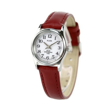【10日はさらに+4倍でポイント最大28.5倍】 セイコー アルバ ソーラー レディース 腕時計 AEGD561 SEIKO ALBA ホワイト×ワインレッド 赤 時計【あす楽対応】