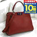 \7/15は全品10倍★さらに+7倍/【中古】 フェンディ ハンドバッグ レディース FENDI ピーカブー 2WAYハンドバッグ レザー 8BN290 3ZN レッド バッグ 軽量 小さめ 手提げ ブランド 高級 おしゃれ プレゼント 女性 実用的 かわいい