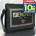 \7/15は全品10倍★さらに+7倍/【中古】 フェンディ クラッチバッグ ユニセックス ブランド FENDI FENDACE クラッチバッグ レザー 7VA491 ブラック バッグ