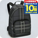 \7/15は全品10倍★さらに+7倍/ バ-バリ- リュック メンズ ブランド BURBERRY チェック 8065630 ブラック