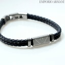 \さらに+4倍★今だけ!!/ エンポリオ アルマーニ ブレスレット メンズ ブランド EMPORIO ARMANI レザー 2重巻き ステンレススチール レザー...