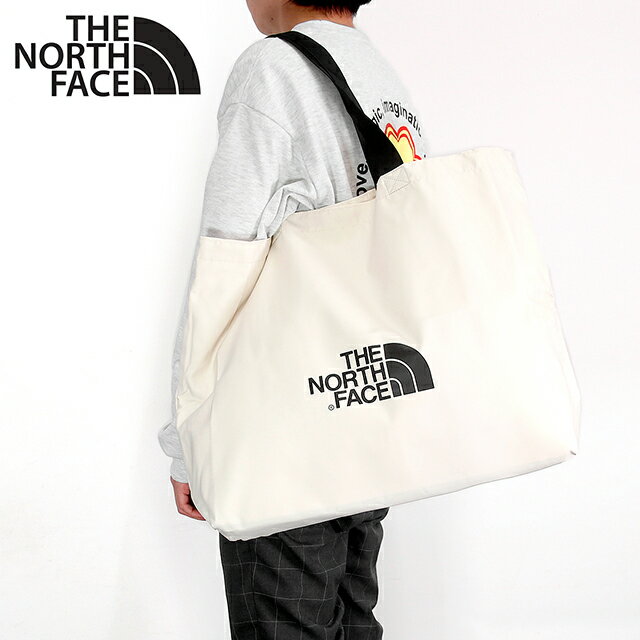 ザ・ノース・フェイス ノースフェイス トートバッグ メンズ レディース ブランド THE NORTH FACE TNE SHOPPER BAG L ポリエステル ホワイト バッグ 父の日 プレゼント 実用的