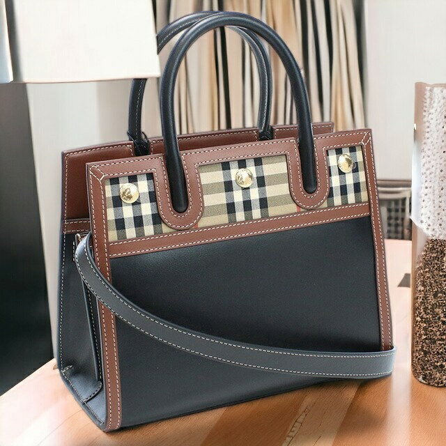 バーバリー トートバッグ（レディース） バーバリー トートバッグ レディース ブランド BURBERRY レザー イタリア 8025266 BLACK ブラック バッグ