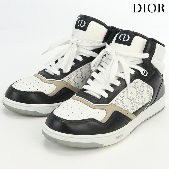 ＼21日10時まで★11,190円OFFクーポン！全品10%OFF／【中古】 クリスチャンディオール スニーカー メンズ ブランド Christian Dior B27ハイトップスニーカー レザー 3SH133ZIJ ホワイト