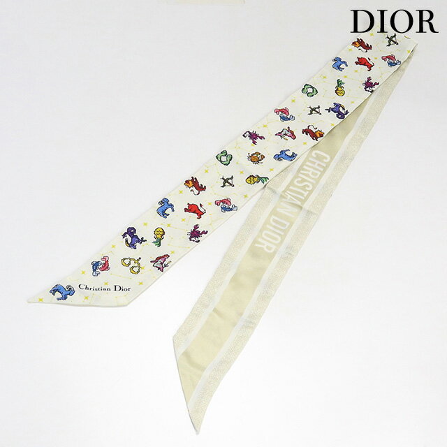 ＼16日2時まで★全品2000円OFFクーポン／【中古】 クリスチャンディオール スカーフ ユニセックス ブランド Christian Dior ミッツァスカーフ シルク 24PCO 106I611 C088 ホワイト