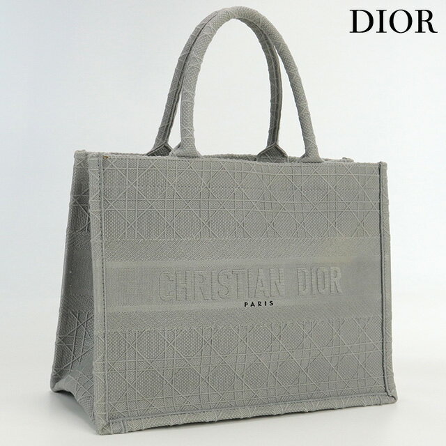 ＼16日2時まで★先着2100円OFFクーポン／【中古】 クリスチャンディオール トートバッグ ユニセックス ブランド Christian Dior ブックトートバッグ ミディアム ジャガード グレー