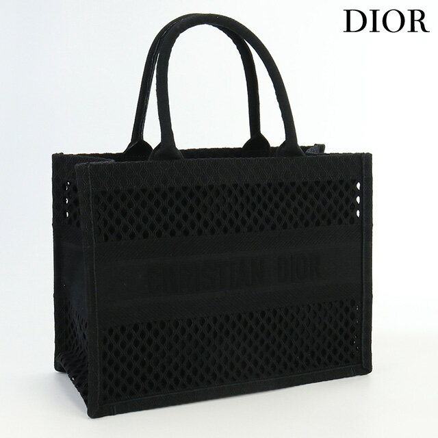 ＼16日2時まで★先着2100円OFFクーポン／【中古】 クリスチャンディオール トートバッグ レディース ブランド Christian Dior ブックトート メッシュ キャンバス M1263 UWRA M911 ブラック