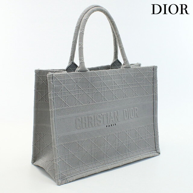 ＼16日2時まで★先着2100円OFFクーポン／【中古】 クリスチャンディオール トートバッグ ユニセックス ブランド Christian Dior ブックトートバッグ ミディアム ジャガード グレー