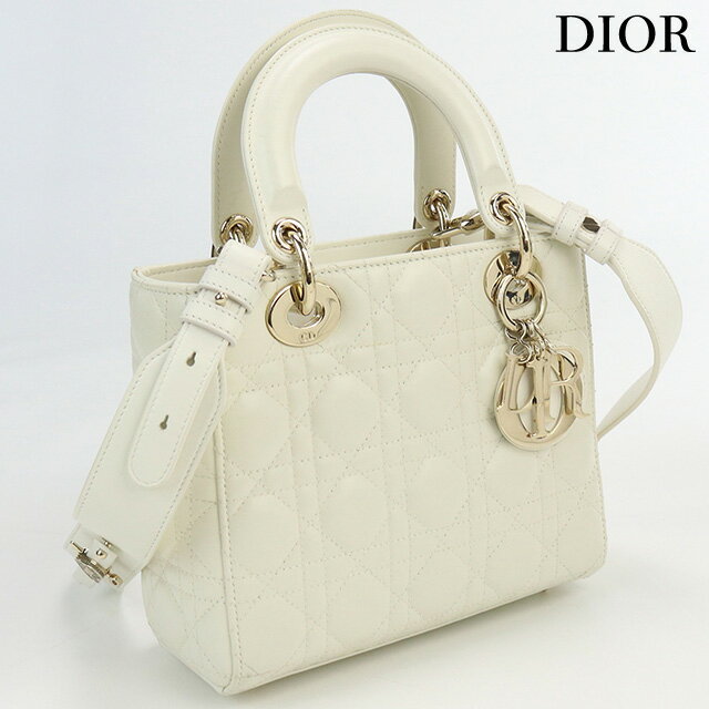 ＼16日2時まで★先着2100円OFFクーポン／【中古】 クリスチャンディオール ハンドバッグ レディース ブランド Christian Dior レディディオール ABCディオール スモール レザー M0538OCAL ホワイト