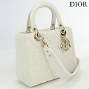 【中古】 クリスチャンディオール ハンドバッグ レディース ブランド Christian Dior レディディオール ミディアム キャンバス ホワイト